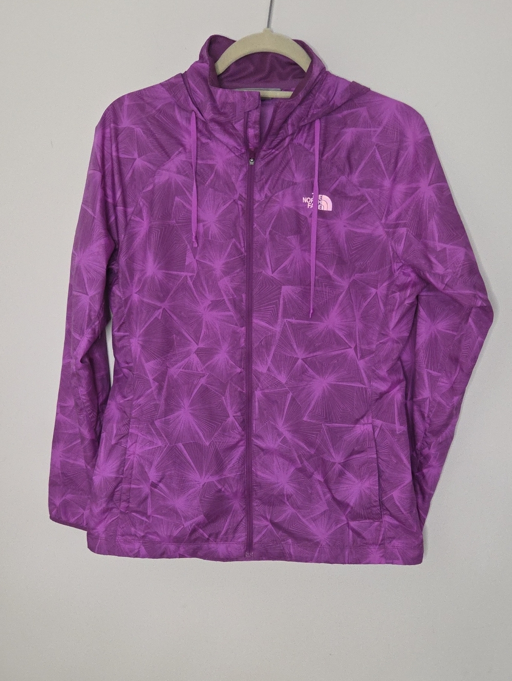 The North Face Purple Geometric Hooded Windbreaker
